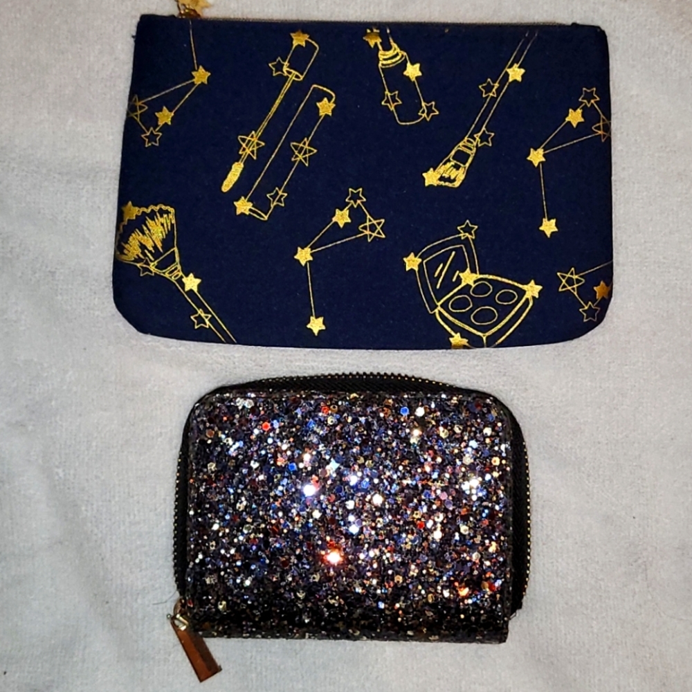 A wallet and pouch